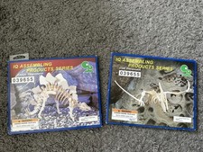Vintage 3D Wooden Dinosaur Skeleton Puzzles IQ Assembling Products LOT Of 2 NEW