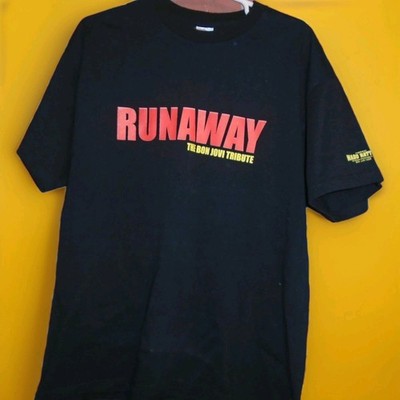 RUNAWAY BON JOVI TRIBUTE MENS TSHIRT SIZE XL--WAS WORN ONLY 2 TIMES