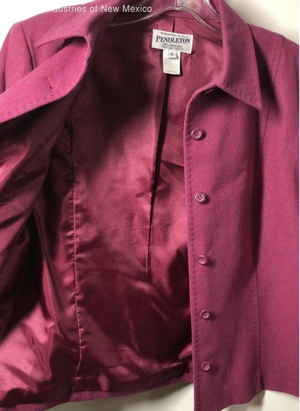Pendleton Womens Fuchsia Wool Button Front Collar… - image 4
