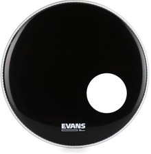 Evans EQ3 Black Resonant Bass Drumhead - 18" - With Port