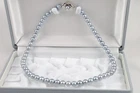 TASAKI Akoya Blue Pearl Necklace 7.0-7.5mm 17" Silver Clasp w/ Case