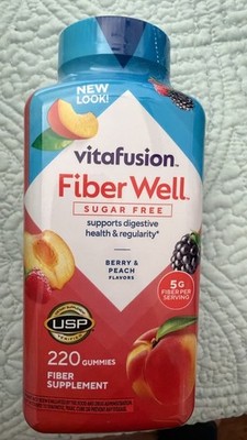 Vitafusion Fiber Well Sugar Free Gummy Vitamin Supplement, 220 ct. Exp 04-2028