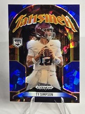Ty Simpson 2025 Prizm Black Blue Cracked Ice Talisman Prizm /125 Alabama 🔥📈