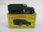 Vintage Lesney Matchbox Green Army Half Track Mark III Truck w/ Box #49 New Read