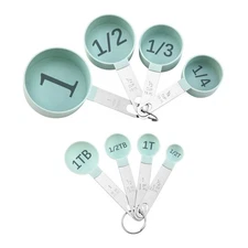 Easy to Read Measuring Cups & Spoons Set for Visually Impaired, Stackable Cup...