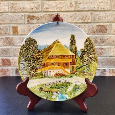 Wall Plate 3D Embossed West Germany Marie Louise Summer Countryside Chalet