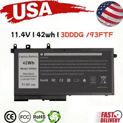 LOT 3DDDG 93FTF Laptop Battery for Dell Latitude E5280 E5480 03VC9Y O3VC9Y 42Wh