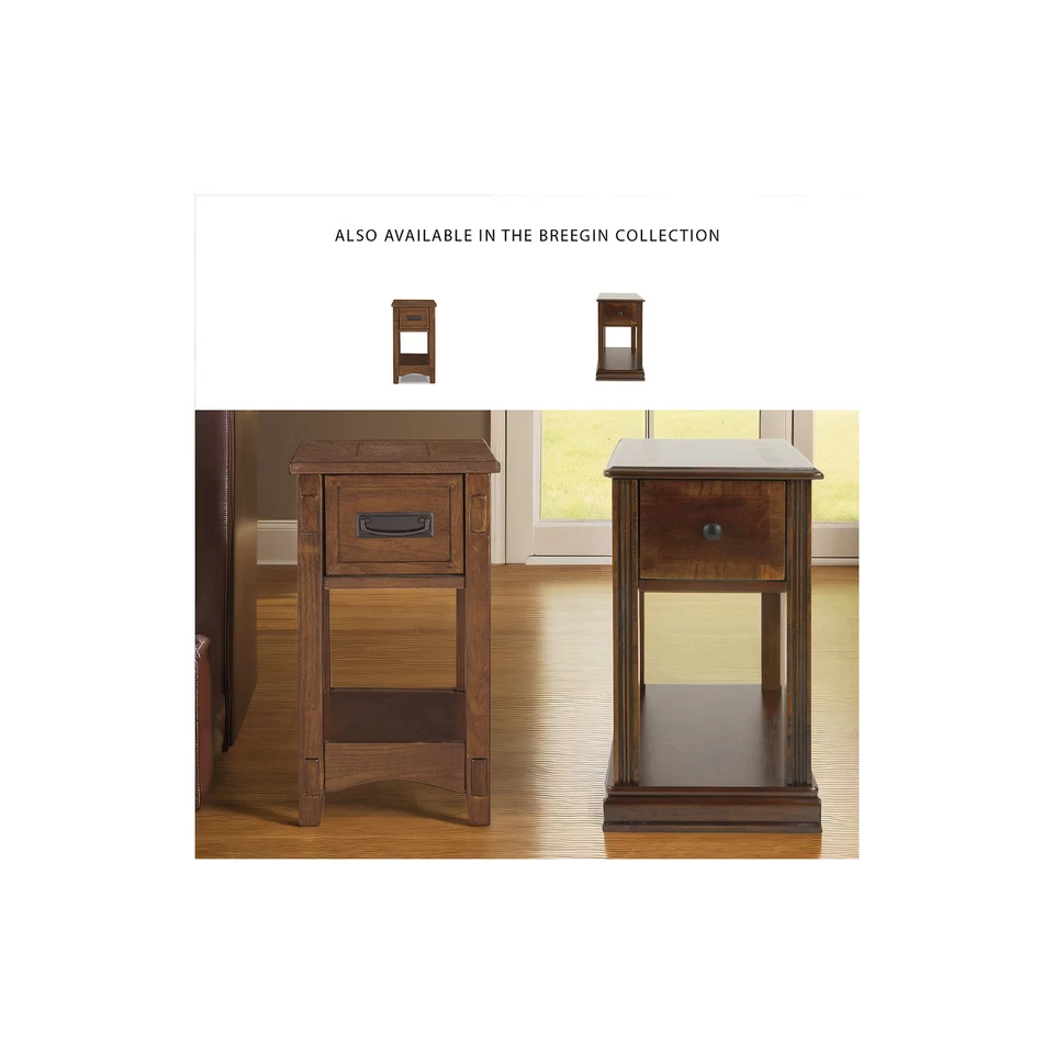 Mesa auxiliar de silla Breegin contemporánea Signature Design by Ashley marrón Foto 4 de 4