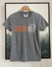 NWOT Mens Whataburger Tee Shirt Size Small Gray American Original 100% Pure Beef