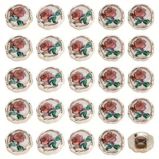 1box 100pcs Resin Shank Buttons with ABS Plastic Findings 1-Hole Flat Round