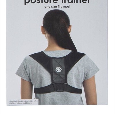 Series-8 Fitness Adjustable Posture Corrector Black One Size for Back & Shoulder