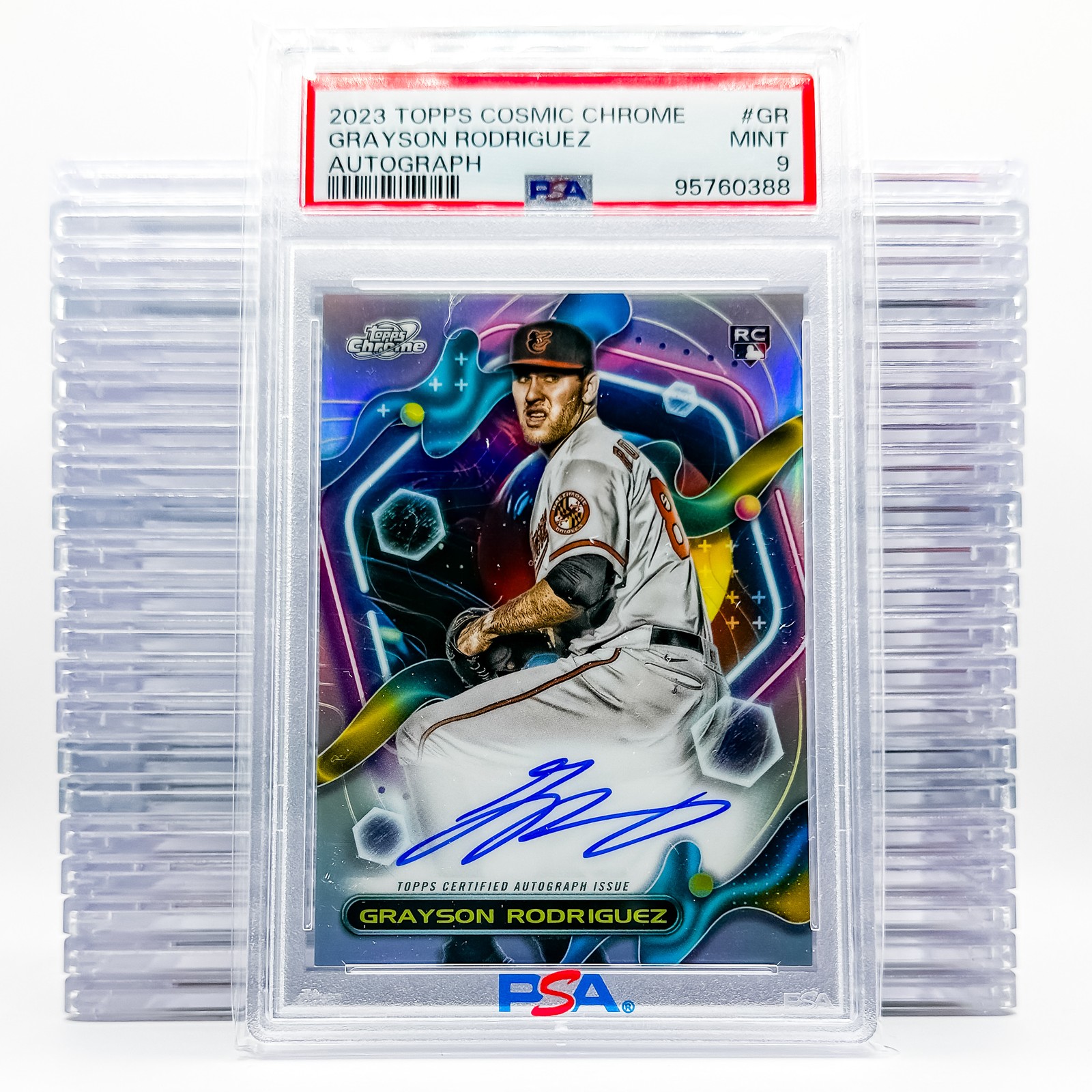 2023 Topps Cosmic Chrome #CCA-GR Grayson Rodriguez Auto Variation RC PSA 9