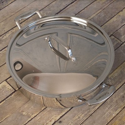 CUISINART COOKWARE Stainless Steel 5.5 Quart Casserole Pan with Lid 755-30 CLEAN
