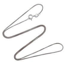 Box Chain Necklace  Italian Vintage Sterling Silver 925  18"
