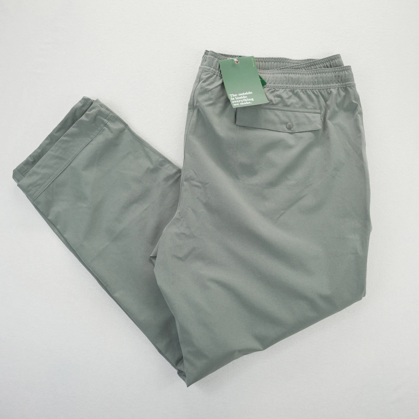 LL Bean Multisport Pants Mens 3XL 32" Graphite Gray Elastic Waist Hiking 509937