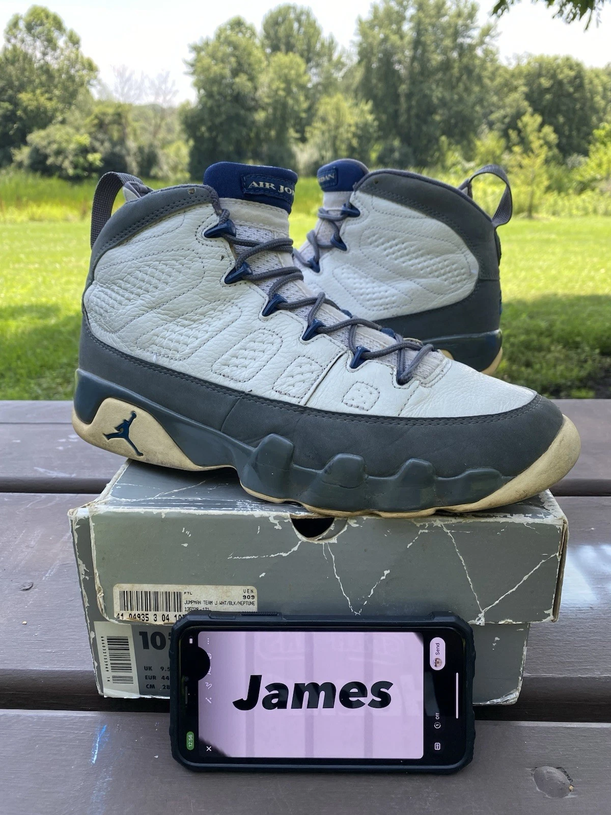 Nike Air Jordan Retro 9 blu francese 2002 302370141 taglia 10 5 uomo