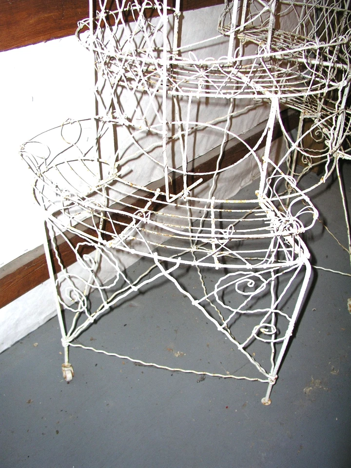 RARO JARDÍN ANTIGUO ORIGINAL PLANTA VICTORIANA SOPORTE CIRCA 1880 HECHO EN AMERICANA Foto 3 de 3