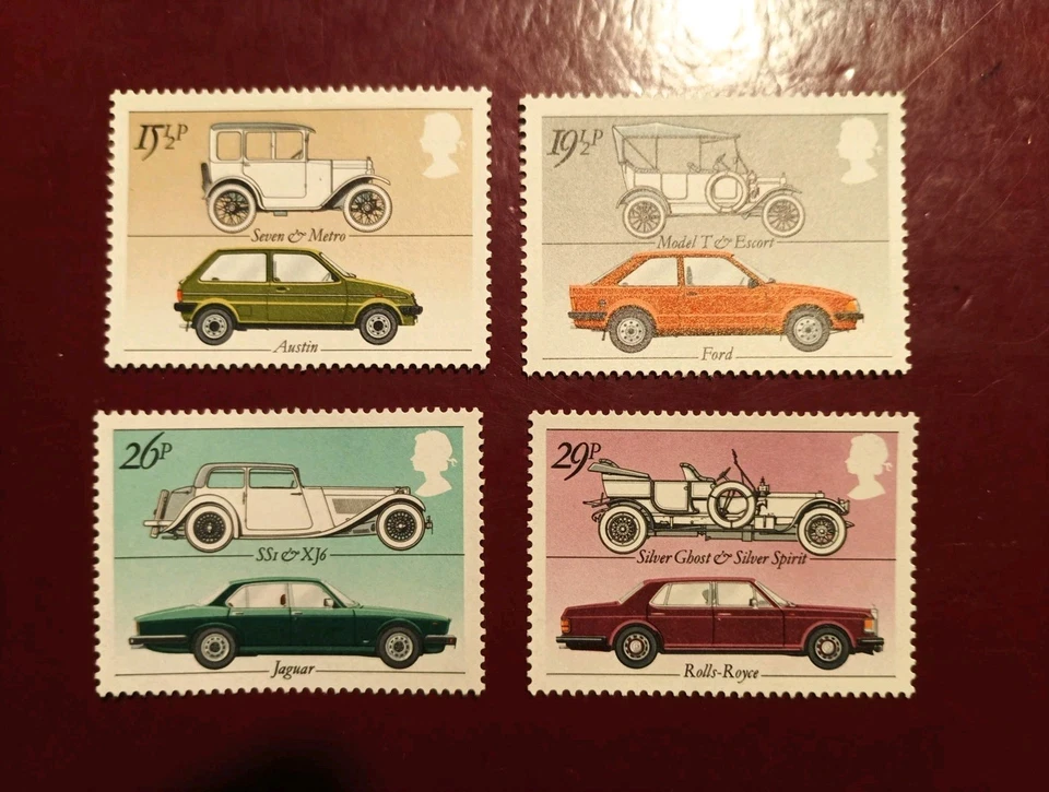 SELLOS REINO UNIDO UK MNH 1982 AUTOMÓVILES BRITÁNICOS - Imagen 1 de 1