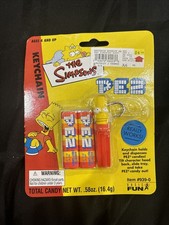 Bart Simpson The Simpsons PEZ Keychain New Old Stock 2001 Basic Fun