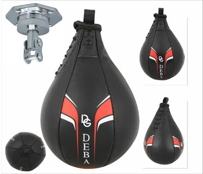 Deba® Speedball aus Rindsleder Punchingball Boxbirne Schlagbirne mit Zubehör