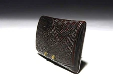 Japan Antique Netsuke tobacco case shaped inro ojime sagemono rare Meiji era 