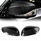2x Real Black Carbon Fiber Side View Mirror Cover Caps For INFINITI Q60 2016-21