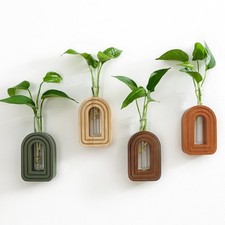 Wood Wall Arched Propagation Vases Set of 4 , Hanging Plant and Flower Vases...