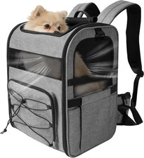 Dog Carrier Backpack for Small Dogs - Breathable Mesh Hiking Bag with Safety Buc