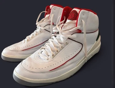Air Jordan 2 Retro Origins Herren Gr. US 18 White/Fire Red, Fir, Sail, Cement Grey - Bild 1 von 4