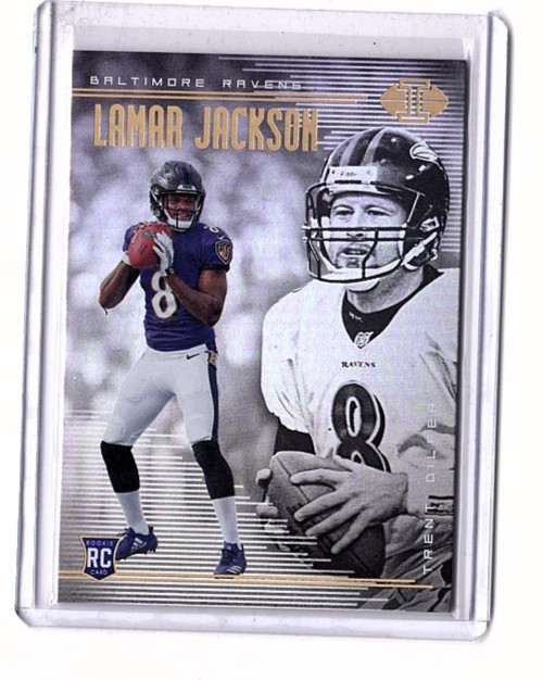 Lamar Jackson RC 2018 Panini Illusions w/ Trent Dilfer #25