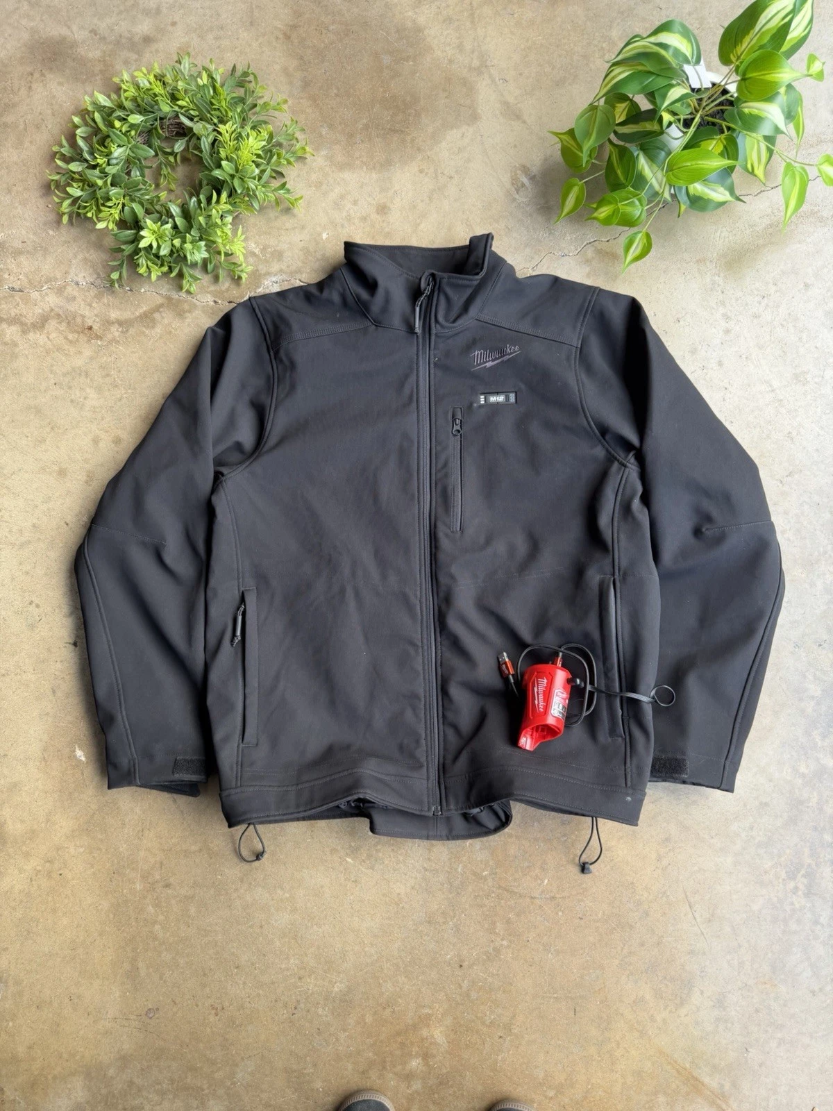 Milwaukee M12 Jacket Heated Gear Full Zip Workwear Softshell Black Mens L