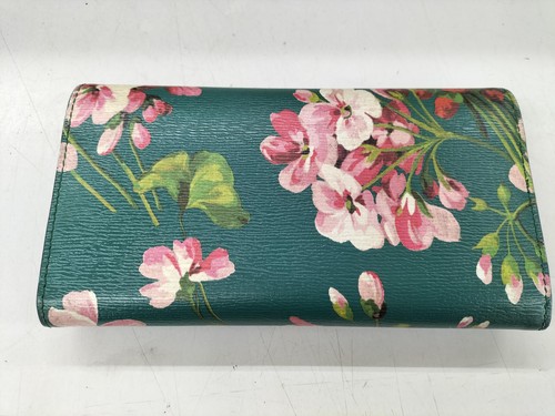 GUCCI Blooms Women's Long Wallet Floral Green 410100 W19xH11cm With Box Used - Picture 8 of 14