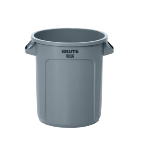 BRUTE Heavy-Duty Round Trash/Garbage Can, 10 Gal, Gray, Outdoor Waste Container
