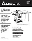 Delta 10" Left Tilt Contractor Saw 36-978 36-979 Instruction Manual User Guide