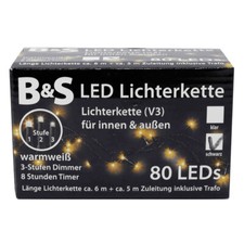 Guirlande Lumineuse 80 LED Intérieur et Extérieur 8 Heures Guirlande Blanc Chaud
