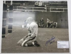 Y.A. Tittle Signed Autographed Black And White 16x20 Nice Bold Auto Leaf