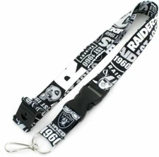 NFL Oakland Raiders Dynamic Clip On Keychain Lanyard -New