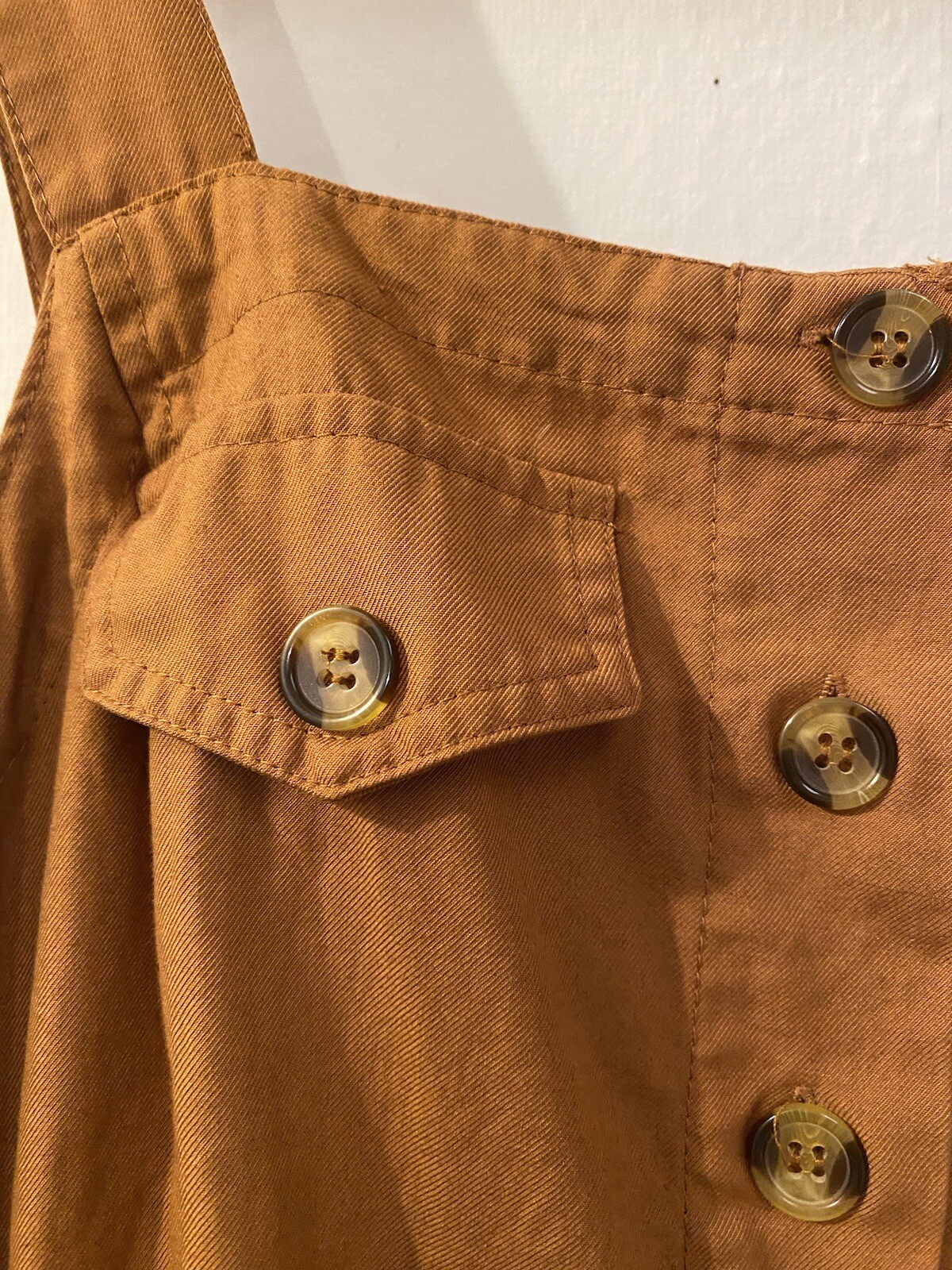 Rust Color Strap Tortoise Shell Button Up Dress S… - image 6