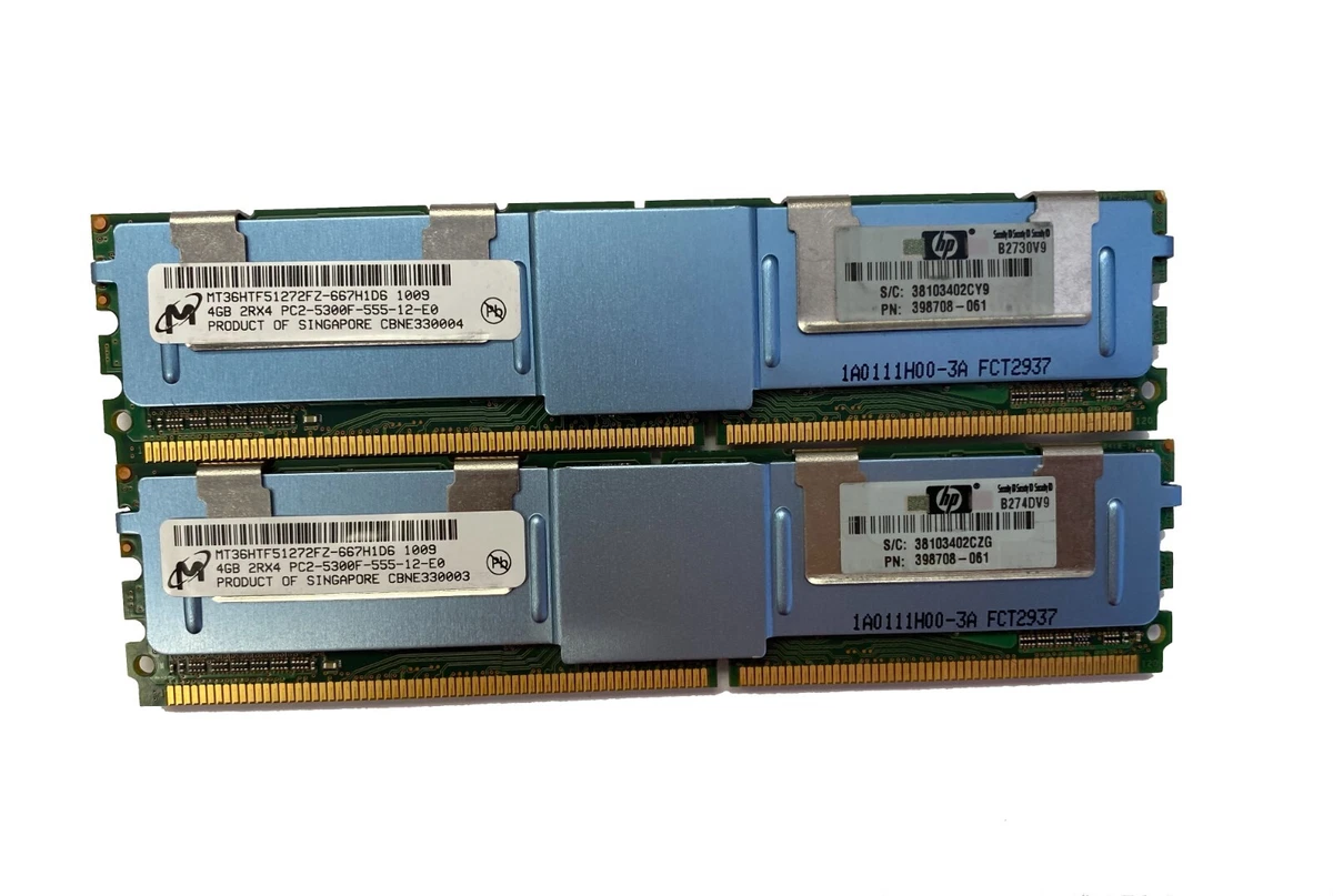 Barrette Mémoire HP D'origine 8Go (2x4Go) Pour Serveur Proliant - PC2-5300P - 408854-B21