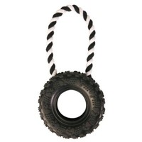 Trixie BeißRing Reifen Am Tau, Naturgummi ø 15 Cm/31 Cm