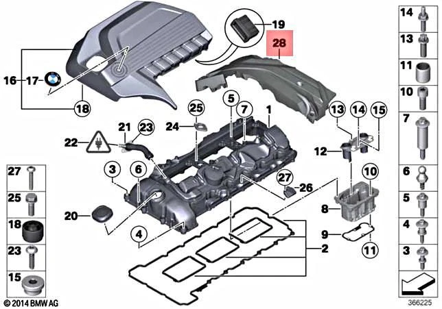 BMW 3 F30 Engine Rear Covering 11127614227 7614227 NEW GENUINE | eBay 