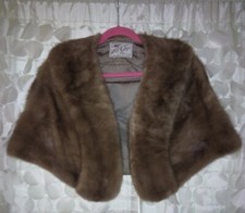 Vintage Mink Fine Fur Wrap Stole Cloak Wedding Cape Chocolate Brown Hill Top PA
