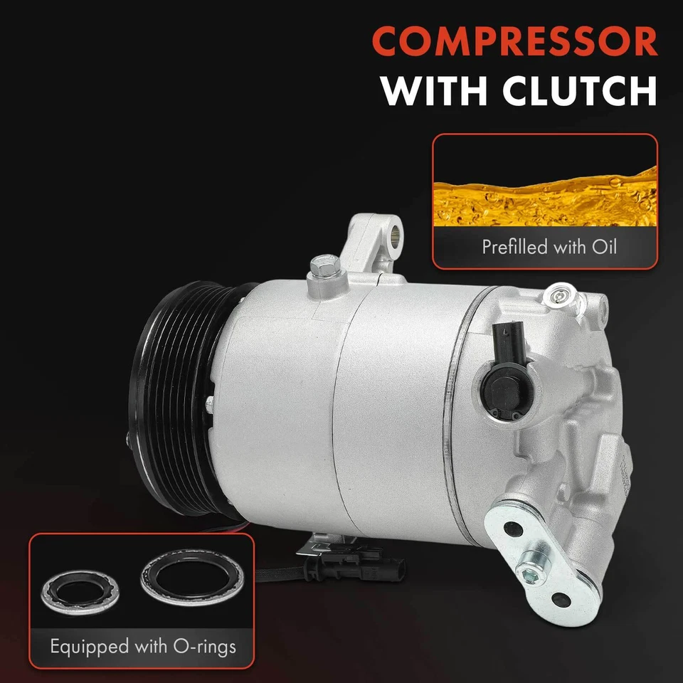 Compresor de aire acondicionado con embrague para Chevrolet Corvette 2014-2019 polea de 6,2 L 6 ranuras Foto 3 de 4