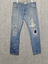Re/Done Levi's Patchwork Punk Thrashed Jeans Size 34 x 29 Made in USA