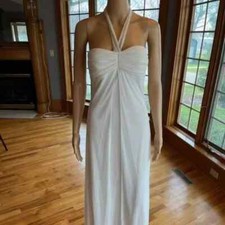 *Taboo Ivory Halter Empire Waist Floor Length Wedding Gown Bridal Dress Size 3 4
