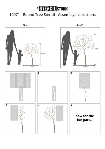 Round Tree with Maple Leaves Stencil Pack - Create Wall Mural - Just add paint! - Picture 4 of 7
