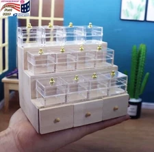 Miniature 3 Drawers Candy Cabinet Shelf Dollhouse Kitchen Display Toy Gift Decor