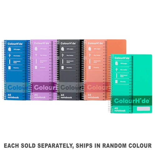Colourhide Side Opening Spiral Notebook Soft Cover A5 200 Pages - 第 1/1 張圖片