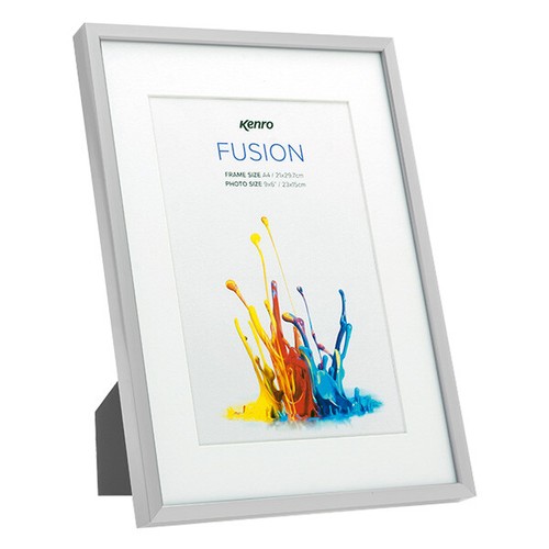 Kenro Fusion Series Graphite Metal Photo Frame with White Mat Sizes 6x4" - A3 - Picture 3 of 16