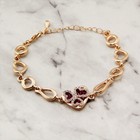 NEW Women Girls 18K Rose Gold Filled Crystal Heart Love Pendant Charm Bracelet